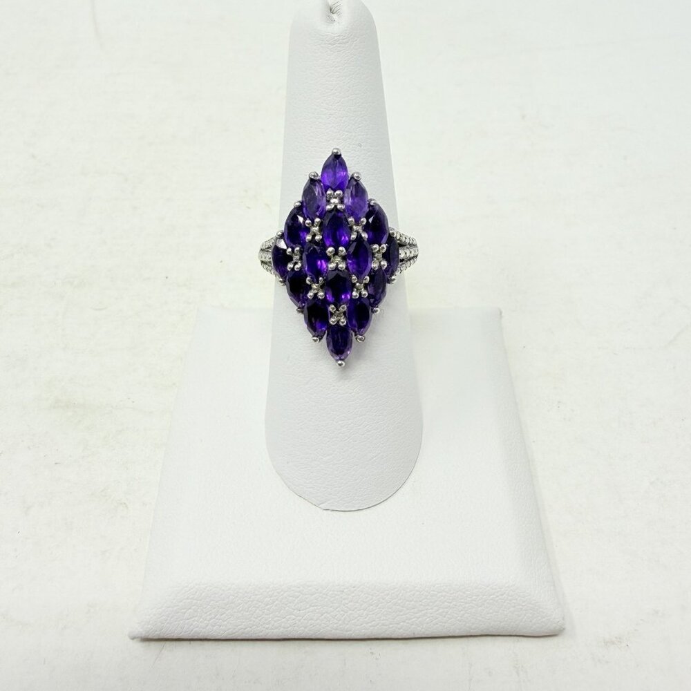 Shop LC Lusaka Amethyst Size 7 Ring in Platinum Overlay‎ Sterling Silver 5348